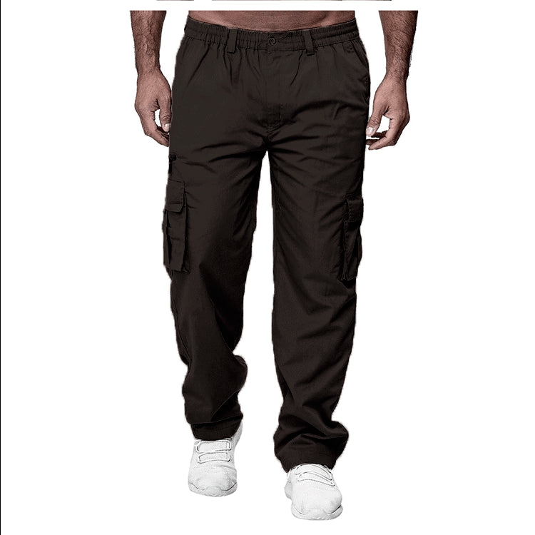 Men's Casual Elastic Cargo Khakis
