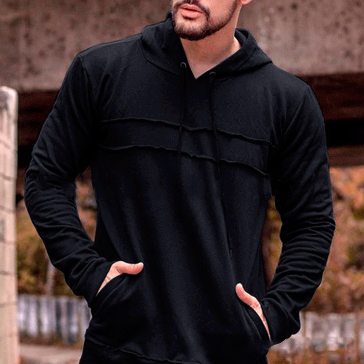 Men's Thin Spliced Long Sleeved Hoodie