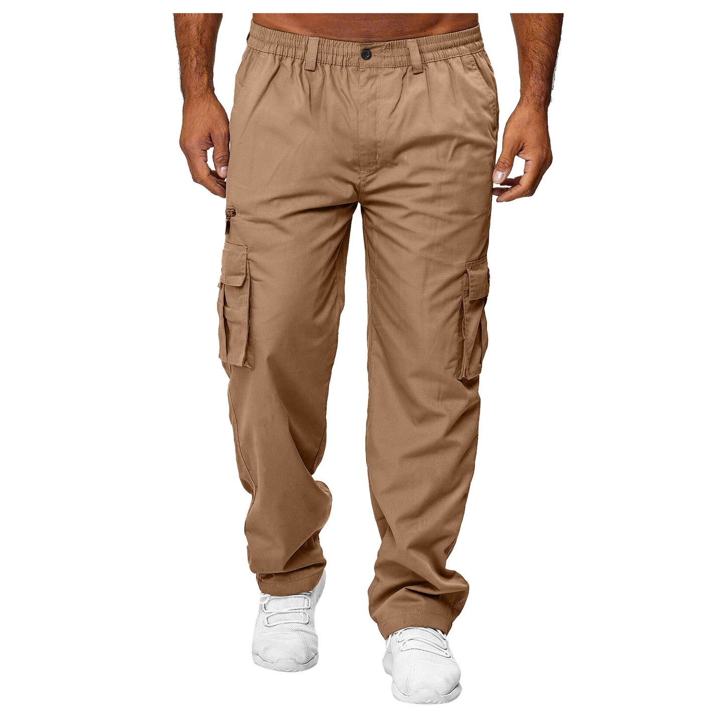 Men's Casual Elastic Cargo Khakis