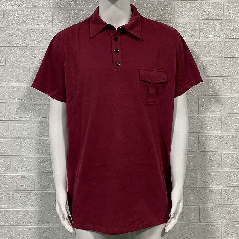 Men's Slim-fit Short-sleeved Shirt with Pocket