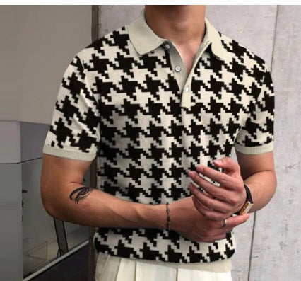 Men's Short-sleeved Print Polo Shirt