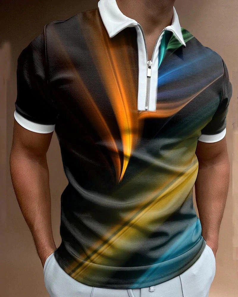 Men's Short-sleeved Print Polo Shirt
