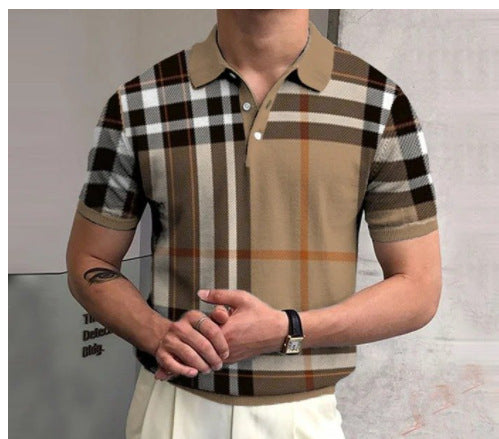 Men's Short-sleeved Print Polo Shirt