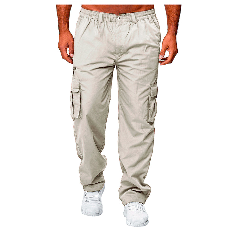 Men's Casual Elastic Cargo Khakis
