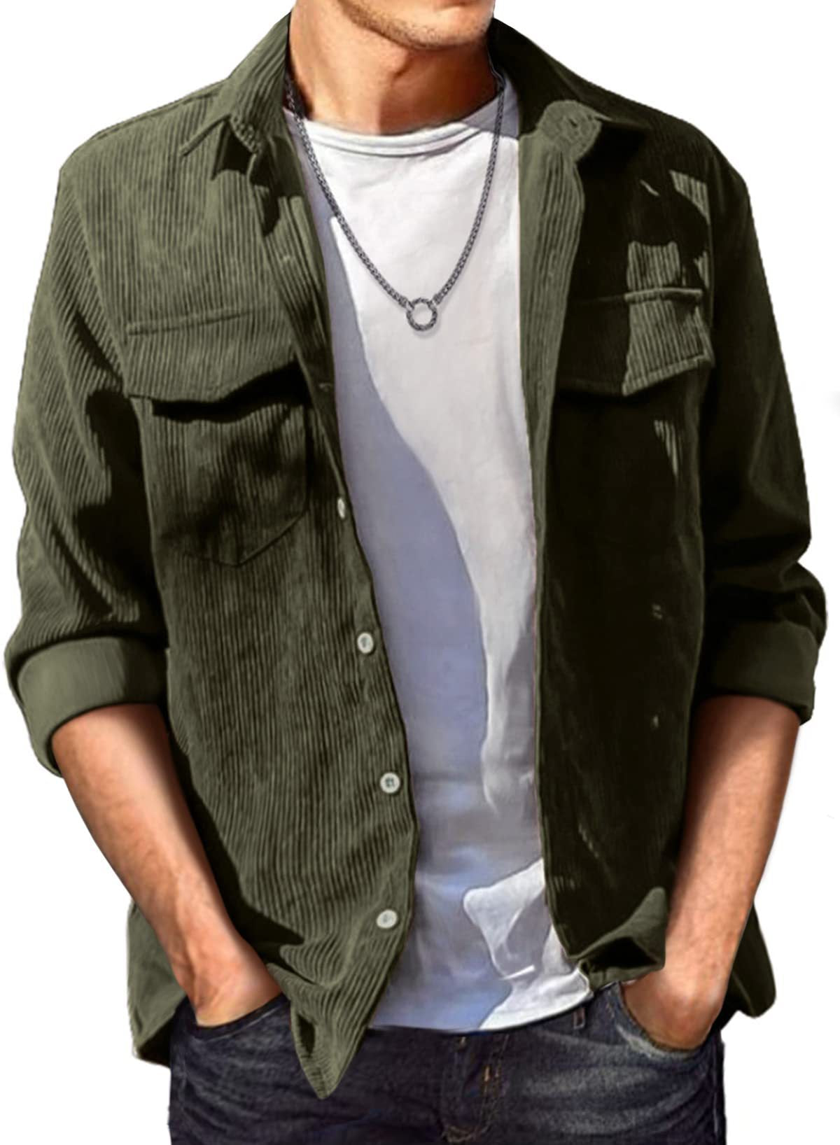 Men's Loose Long-sleeved Lapel Shirt