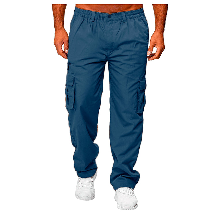 Men's Casual Elastic Cargo Khakis