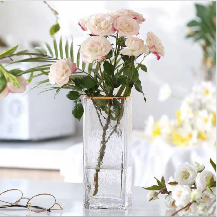 Home Décor: Glass Vase With Gold-painted Rim