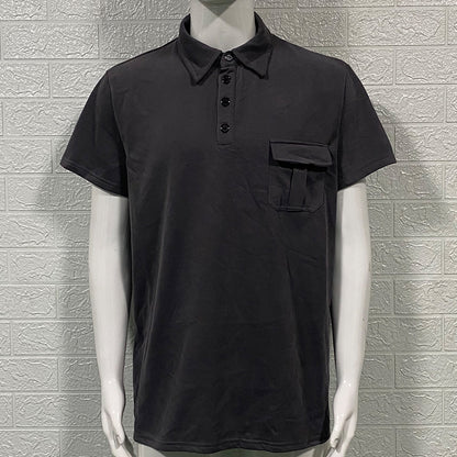 Men's Slim-fit Short-sleeved Shirt with Pocket