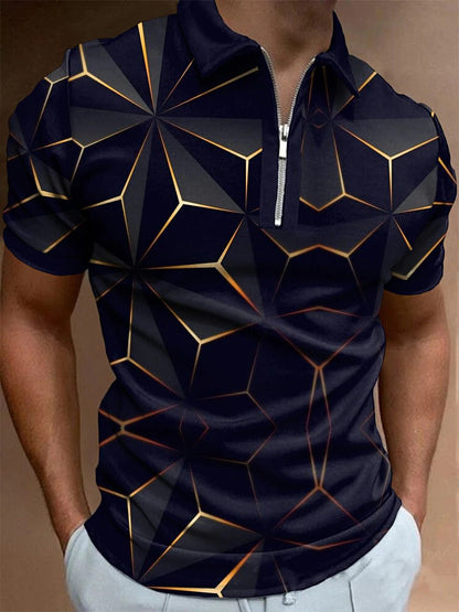 Men's Short-sleeved Print Polo Shirt