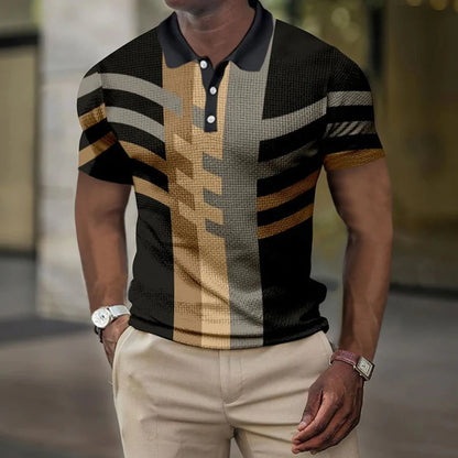 Men's Short-sleeved Print Polo Shirt