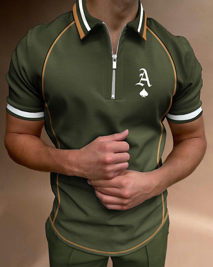 Men's Short-sleeved Print Polo Shirt