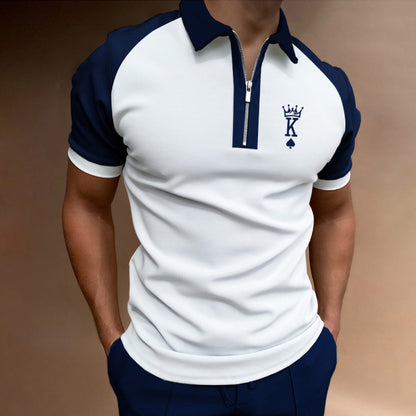 Men's Short-sleeved Print Polo Shirt